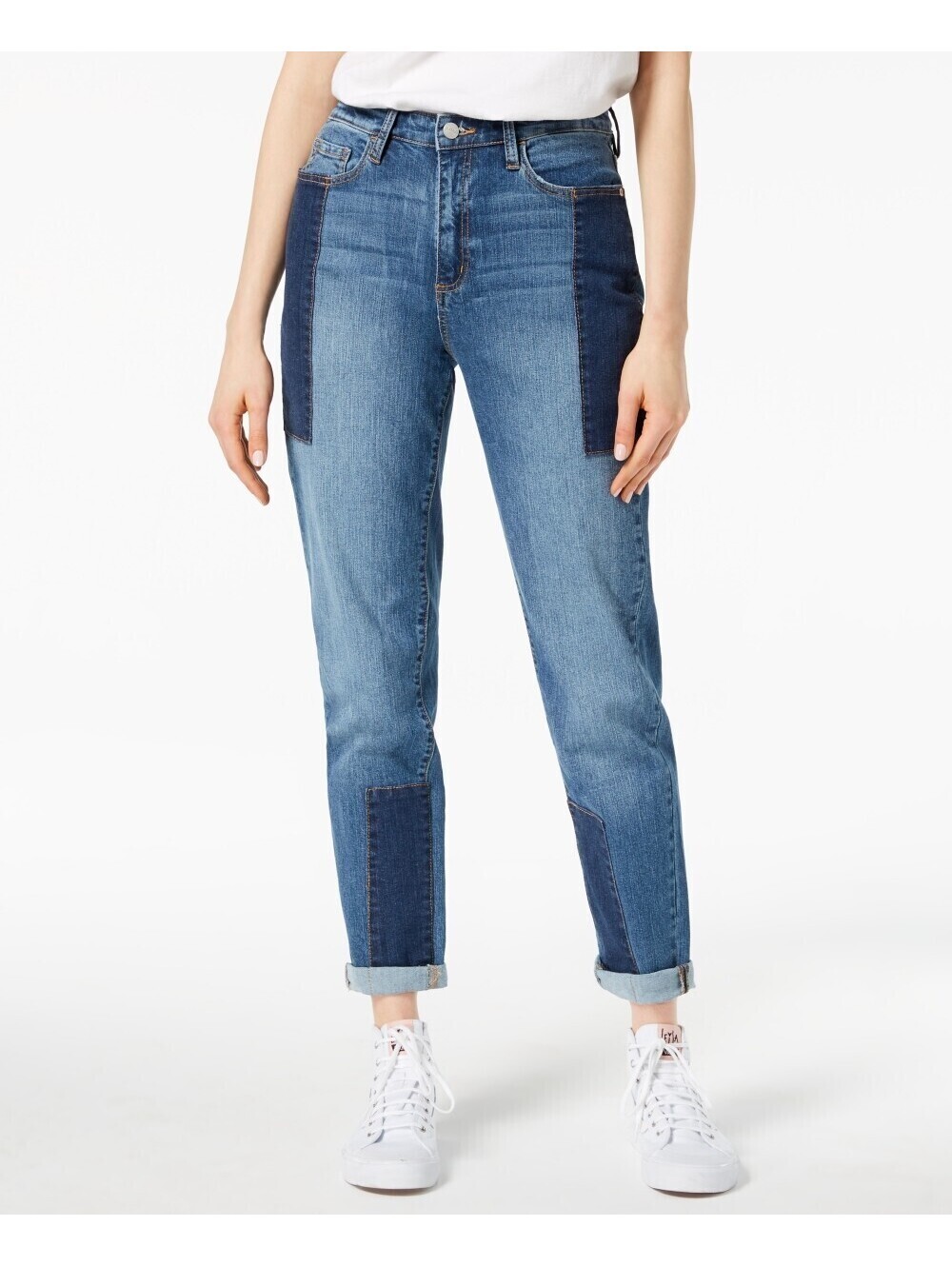 Buffalo David Bitton Womens Patched Two Tone Girlfriend Jeans Size 30
